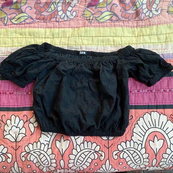 ASOS Clayton Eyelet Lace Cropped Peasant Top - Whimsigoth Fairycore - Picture 7 of 9